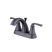 Glacier Bay Vazon 4 in. Centerset 2-Handle High-Arc Bathroom Faucet in Matte Black