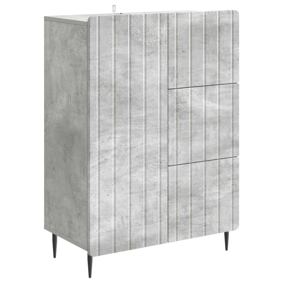 Vidaxl Sideboard Concrete 66 X 34.5 X 91.5 Cm Engineered Wood Grey