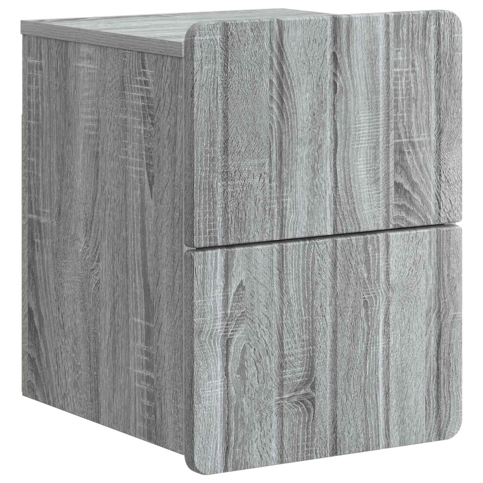 Vidaxl Wall-Mounted Bedside Cabinet Grey Sonoma 33 X 34.5 X 43 Cm