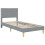 VidaXL vidaXL Bed Frame with Headboard Light Grey 90 x 190 cm Fabric 2