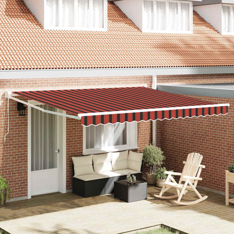 Vidaxl Retractable Awning Red And Black 350 X 250 X 165 Cm