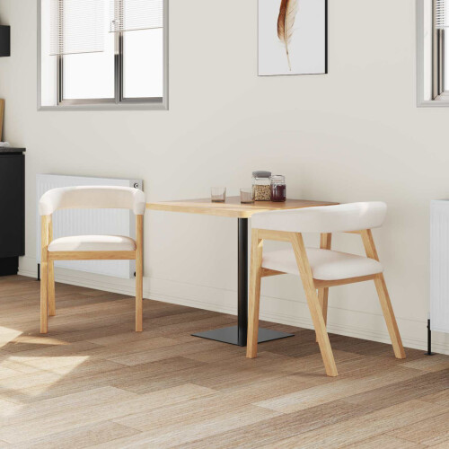 VidaXL vidaXL Dining Chairs 2 pcs Natural 54 x 57 x 73 cm Solid Rubber Wood 2