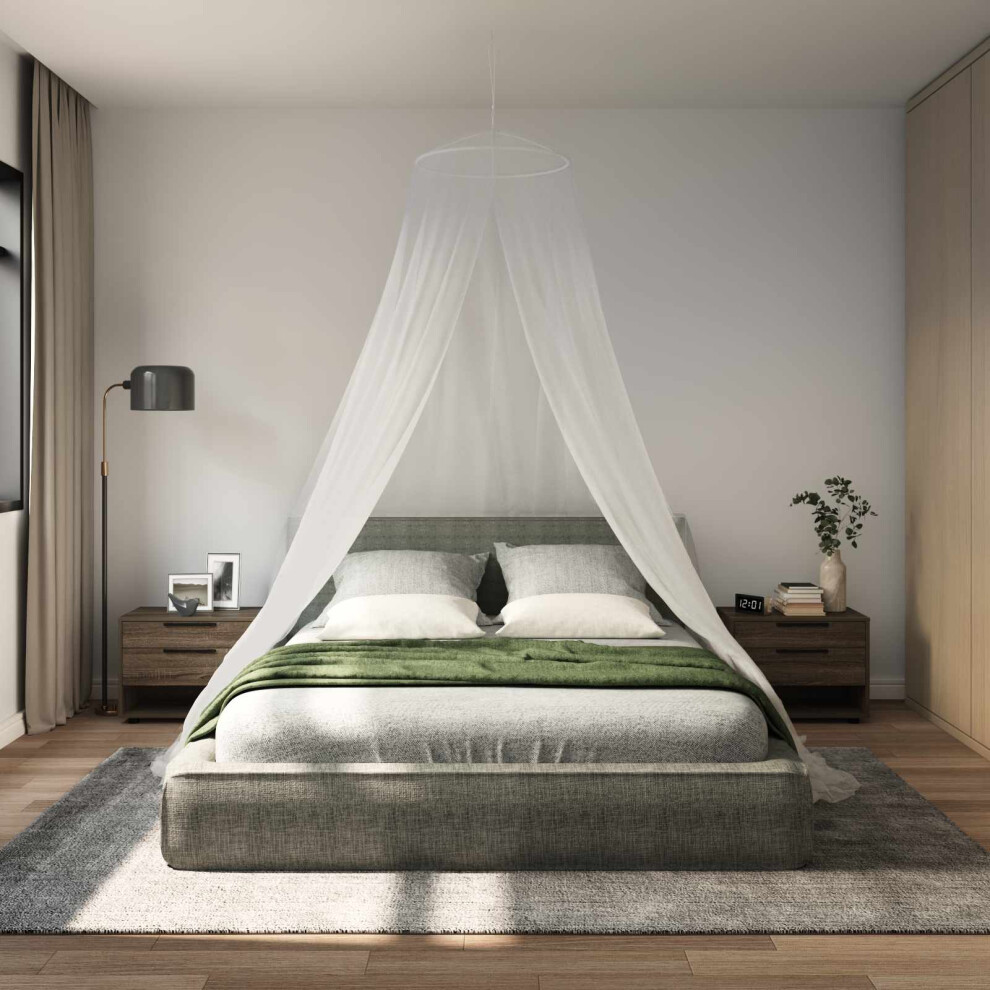 Vidaxl Mosquito Net For Bed 3 Pcs 156 Mesh White Ø56 X 220 Cm