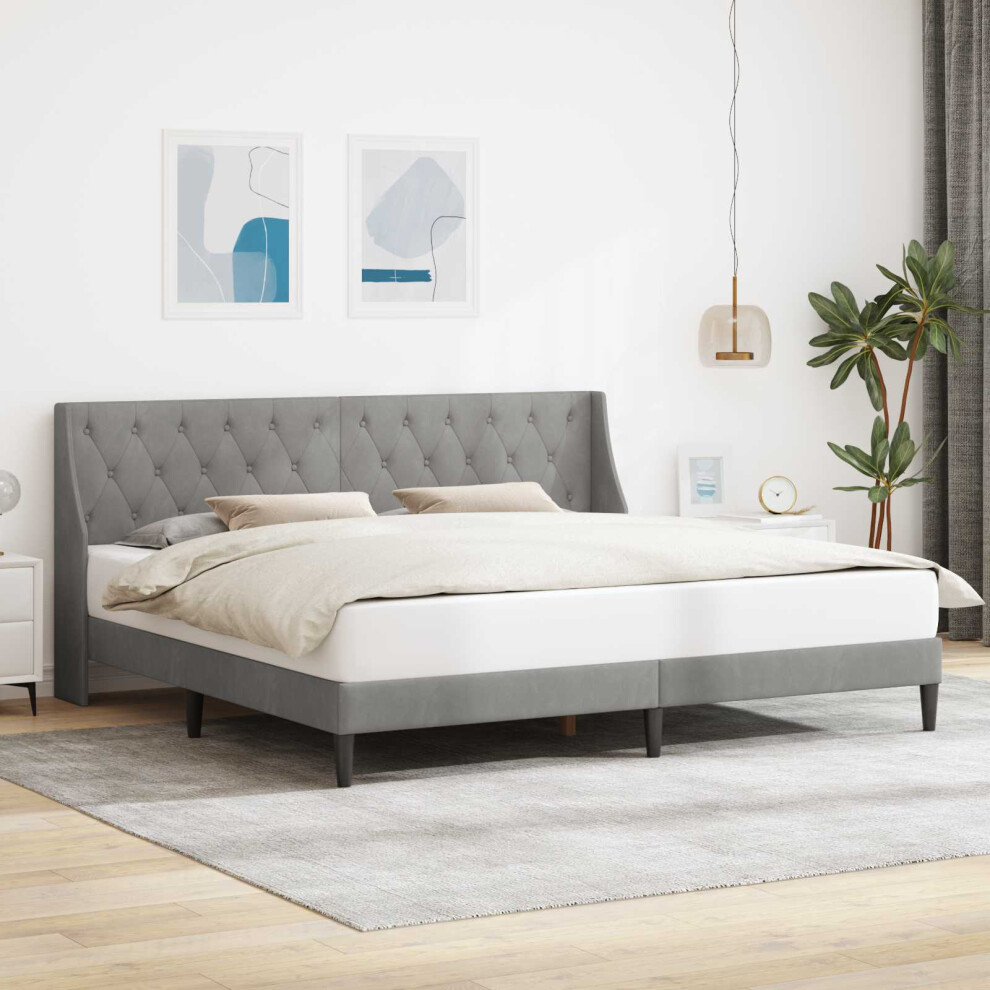 Vidaxl Bed Frame With Headboard Light Grey 180 X 200 Cm Velvet