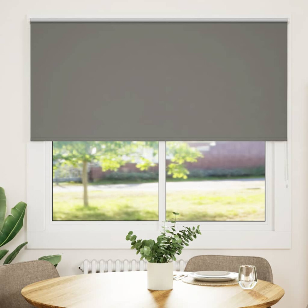 Vidaxl Roller Blind Blackout Grey 145X150 Cm Fabric Width 141.6 Cm Polyester