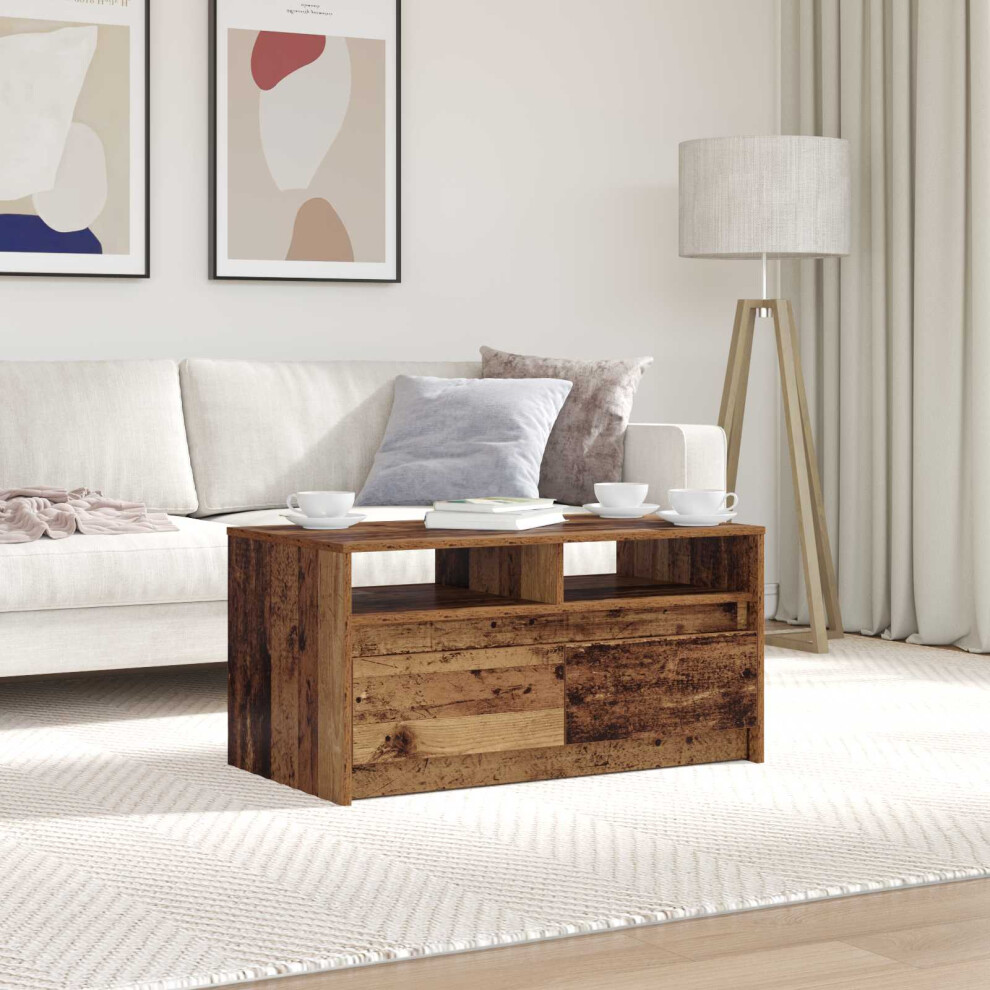 Vidaxl Coffee Table Old Wood 90 X 50 X 45 Cm Engineered Wood