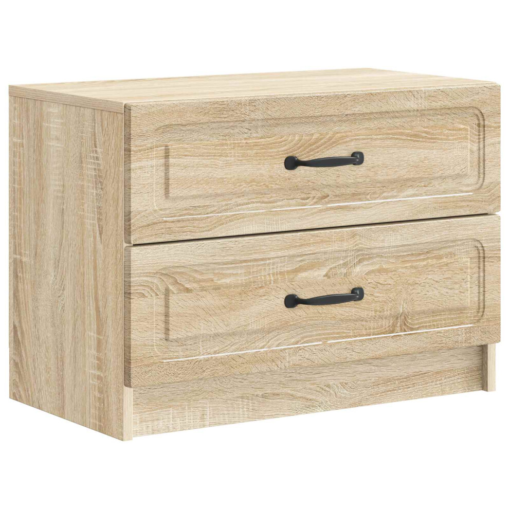 Vidaxl Bedside Cabinet Sonoma Oak 62 X 34.5 X 44.5 Cm Engineered Wood