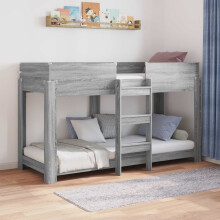 vidaXL Bunk Bed for Kids Grey Sonoma 75 x 190 cm Engineered Wood