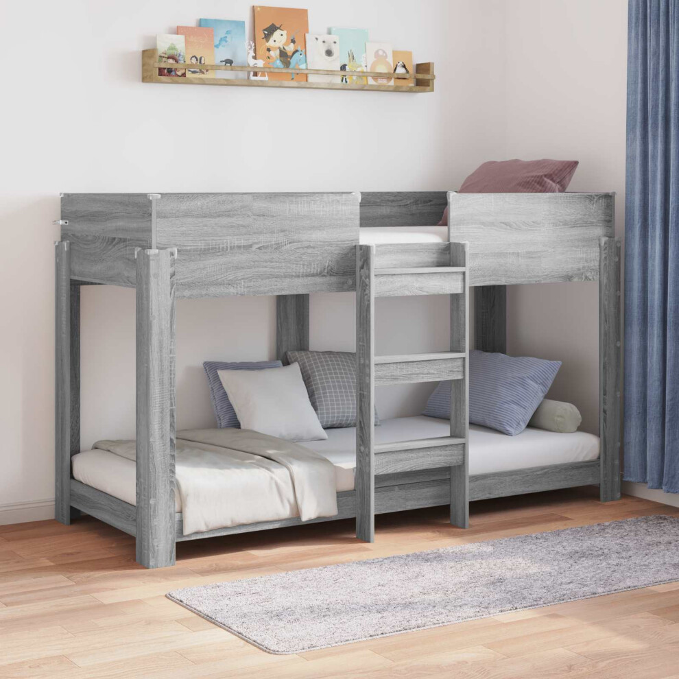 Vidaxl Bunk Bed For Kids Sonoma 75 X 190 Cm Engineered Wood Grey