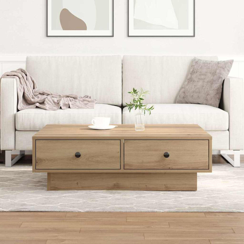 Vidaxl Coffee Table Artisan Oak 90 X 90 X 28 Cm Engineered Wood