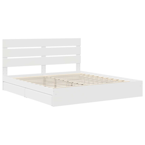 VidaXL vidaXL Storage Bed with Headboard White 180 x 200 cm Engineered Wood 2