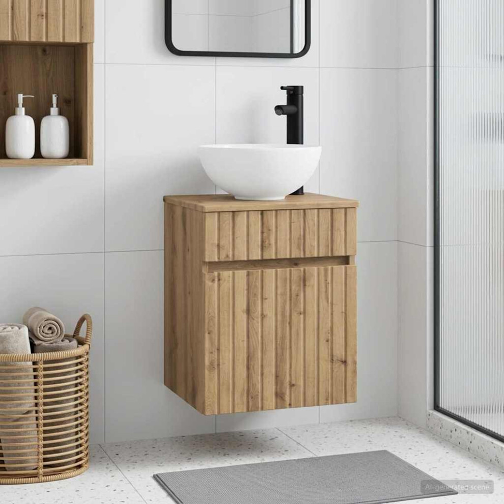 Vidaxl Wall-Mounted Sink Vanity Artisan Oak 39 X 41 X 64.5 Cm