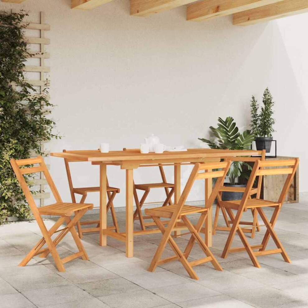 Vidaxl Extending Garden Table 110-160X80x75cm Solid Wood Teak