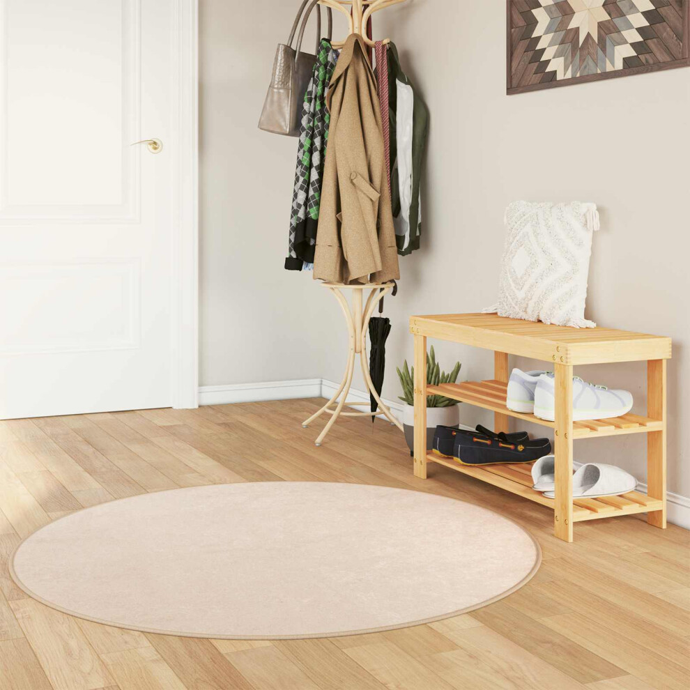 Vidaxl Rug Runner Marsa 120 X 120 Cm Polyester And Pvc Cream