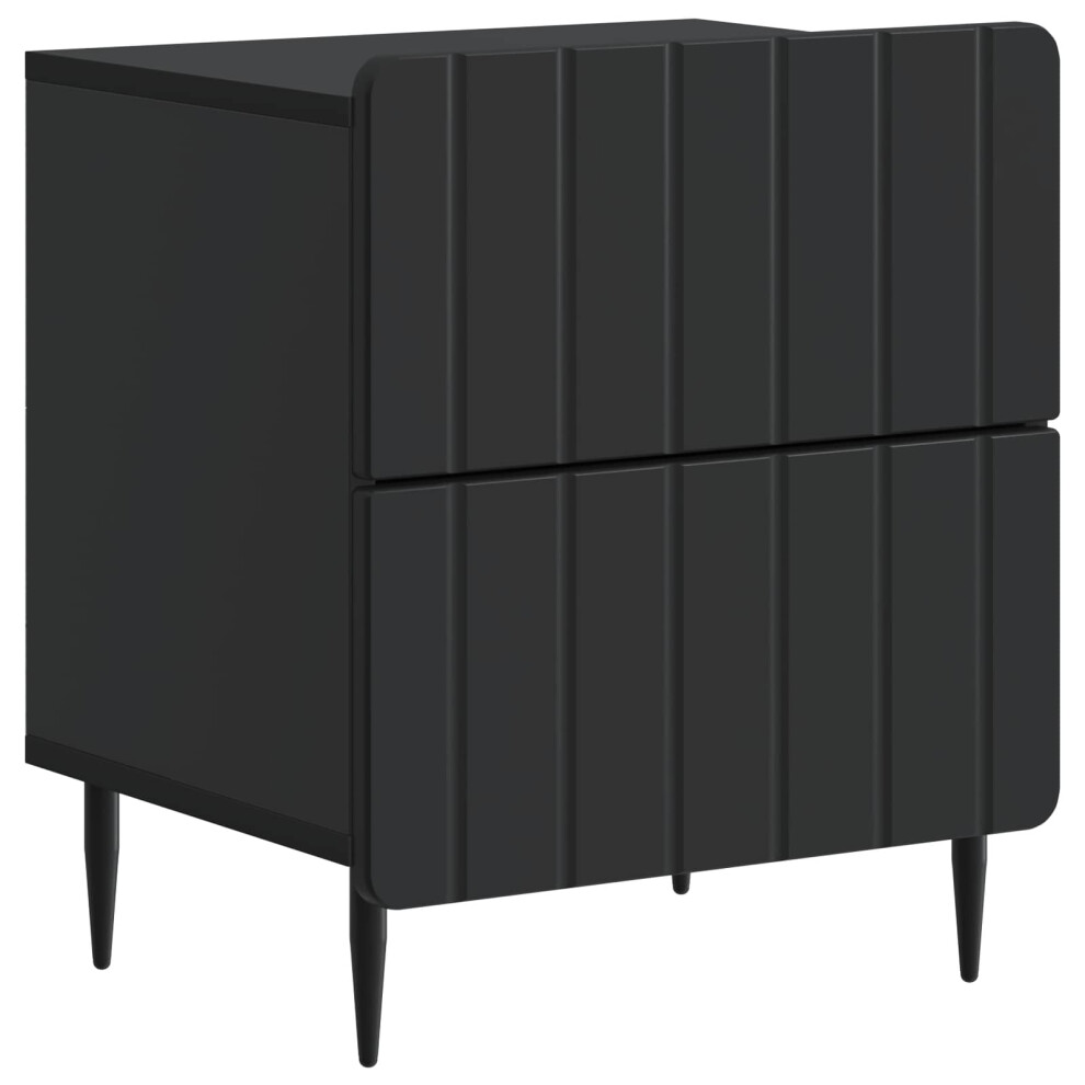 Vidaxl Bedside Cabinet 43 X 34.5 X 49.5 Cm Engineered Wood Black