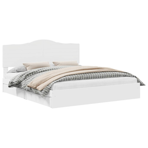 VidaXL vidaXL Storage Bed with Headboard White 180 x 200 cm Engineered Wood 1