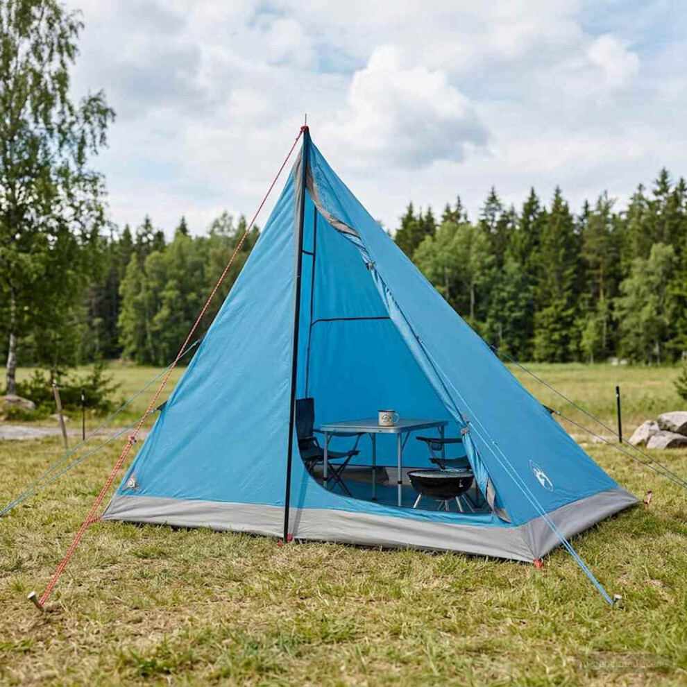 Vidaxl Backpacking Tent Blue 2-Person 185T Polyester With Pu Coating