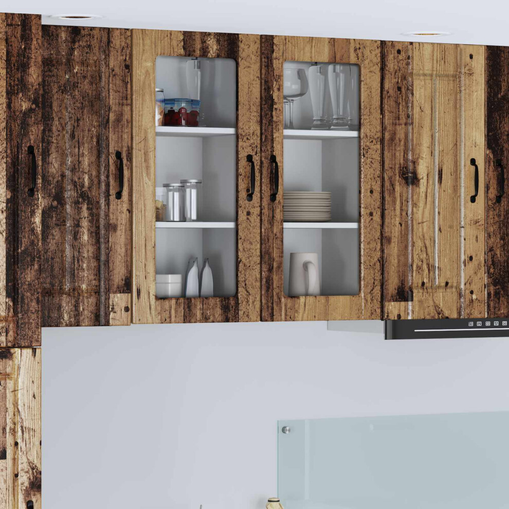 Vidaxl Wall Glass Cabinet Lucca Old Wood 40 X 31 X 80 Cm