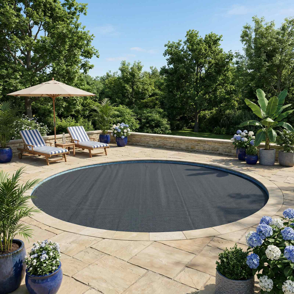 Vidaxl Solar Pool Cover Extra Heavy Ø 527 Cm 400 Μm Round Pe Black