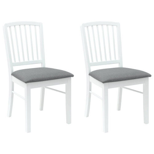 VidaXL vidaXL Dining Chairs 2 pcs White 50 x 52.5 x 91 cm Solid Rubber Wood 1
