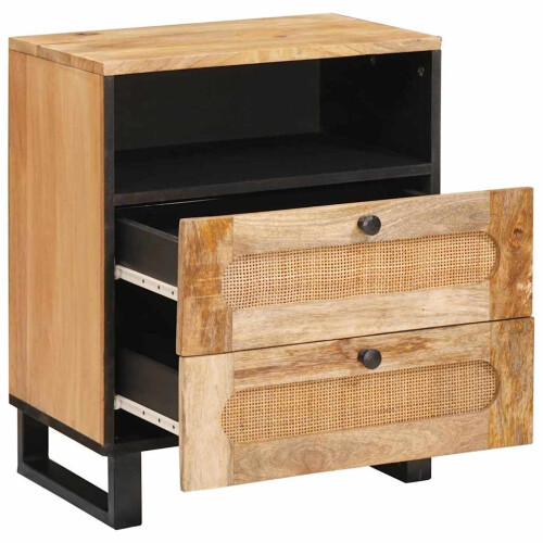 VidaXL vidaXL Bedside Cabinet Natural 50 x 33 x 62 cm Solid Mango Wood 1