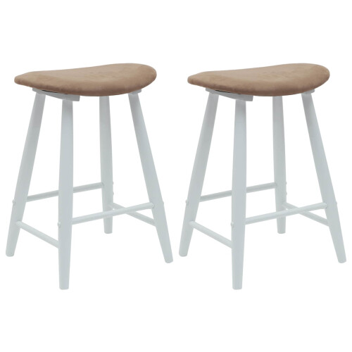 VidaXL vidaXL Dining Chairs 2 pcs White 46 x 37 x 63 cm Solid Rubber Wood 1
