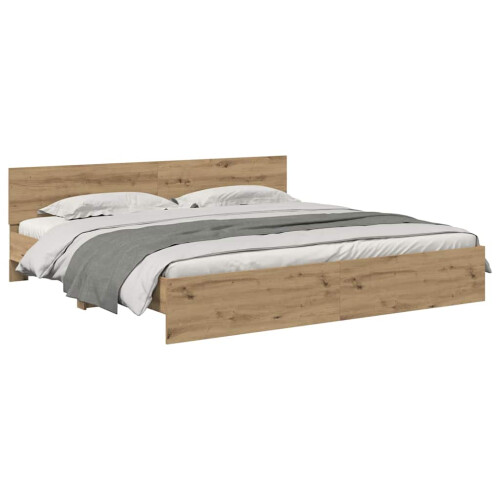 VidaXL vidaXL Bed Frame Artisan Oak 200 x 200 cm Engineered Wood 2