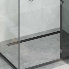 vidaXL Shower Drain 2-in-1 with 360 Siphon Black 100 cm