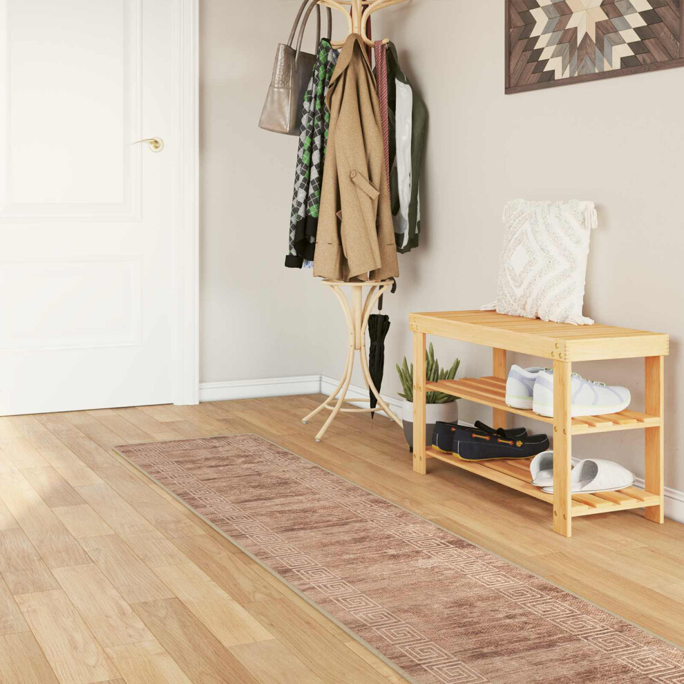 Vidaxl Rug Runner Marsa 50 X 400 Cm Polyester And Pvc White