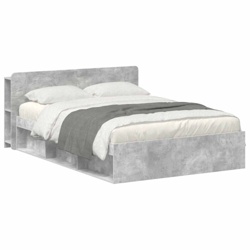 VidaXL vidaXL Bed Frame with Storage Concrete Grey 140 x 200 cm 1
