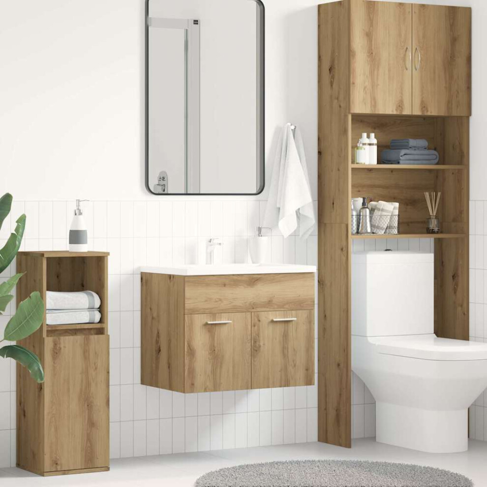 Vidaxl Bathroom Sink Cabinet Artisan Oak 60X38.5x46 Cm Engineered Wood