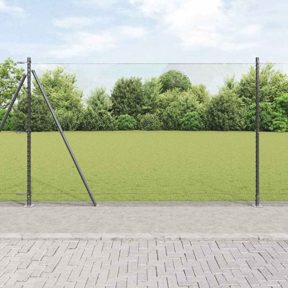 Vidaxl Welded Wire Fence With Concrete Base 25 X 1.6 M (W X H)