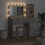 VidaXL vidaXL Dressing Table with Mirror Lights 2 pcs Grey Engineered Wood 4