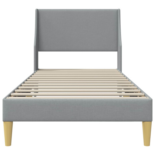 VidaXL vidaXL Bed Frame with Headboard Light Grey 90 x 190 cm Fabric 2