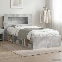 vidaXL Bed Frame with Storage Concrete Grey 100 x 200 cm