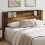 VidaXL vidaXL Storage Headboard with LED Old Wood Engineered Wood 1