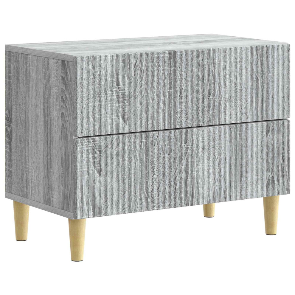 Vidaxl Bedside Cabinet Sonoma 62 X 34.5 X 48 Cm Engineered Wood Grey