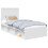 VidaXL vidaXL Bed Frame with Headboard White 90 x 190 cm Solid Pine Wood 2