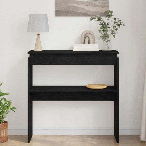 VidaXL vidaXL Console Table Black Oak 80 x 30 x 80 cm Engineered Wood 1