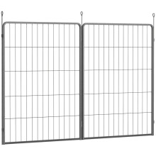 Set di 2 pannelli di estensione in acciaio per recinti per cani, 80x100 cm, neri.