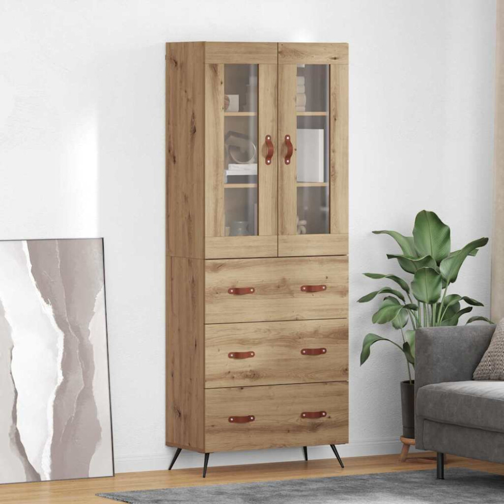 Vidaxl Highboard Cabinet With Shelf 2 Pcs Artisan Oak Engineered Wood