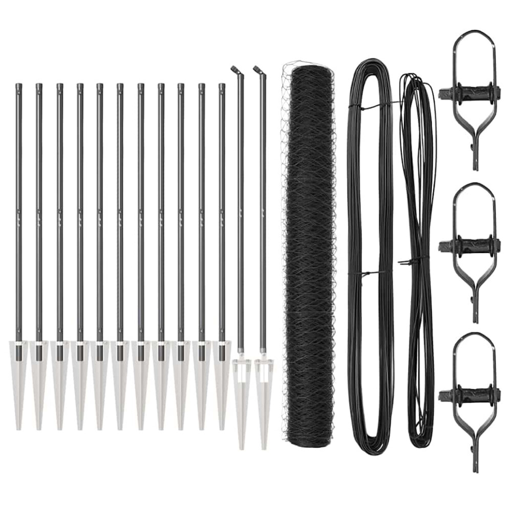 Vidaxl Welded Wire Fence With Spikes 25 X 1.4 M (W X H)
