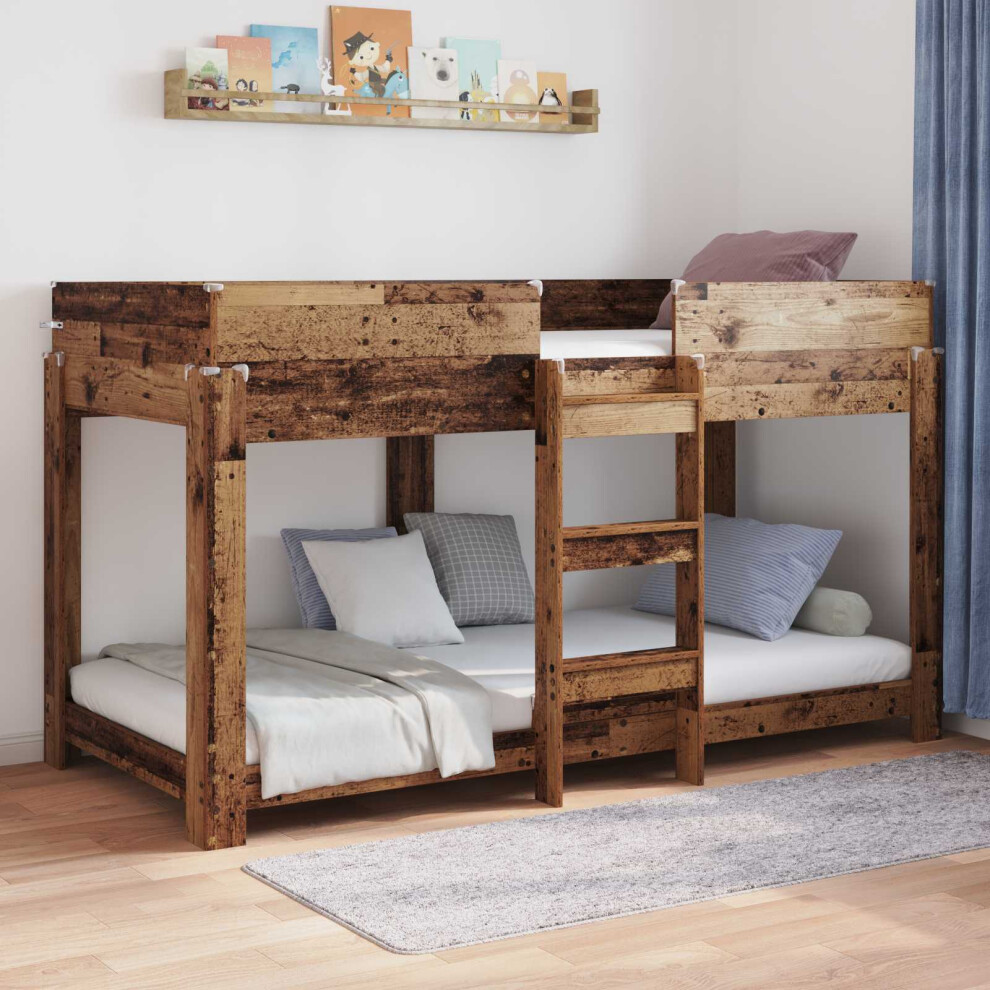 Vidaxl Bunk Bed For Kids Old Wood 90 X 190 Cm Engineered Wood