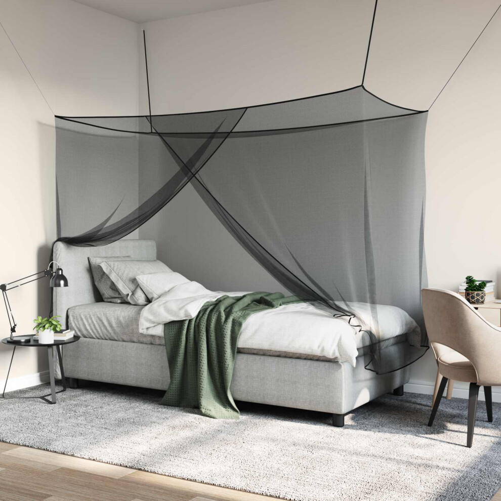 Vidaxl Mosquito Net For Bed 156 Mesh Black 220 X 120 X 150 Cm