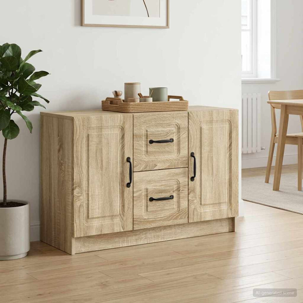 Vidaxl Sideboard Sonoma Oak 89 X 34.5 X 57 Cm Engineered Wood