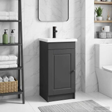 vidaXL Bathroom Vanity with Sink Black 42 x 40 x 84.5 cm
