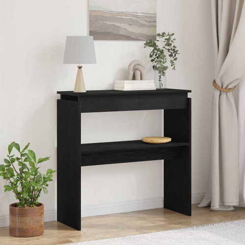 VidaXL vidaXL Console Table Black Oak 80 x 30 x 80 cm Engineered Wood