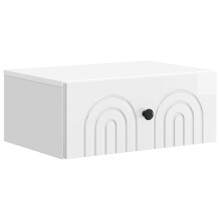 vidaXL Wall-Mounted Bedside Cabinet High Gloss White 49 x 34.5 x 20 cm