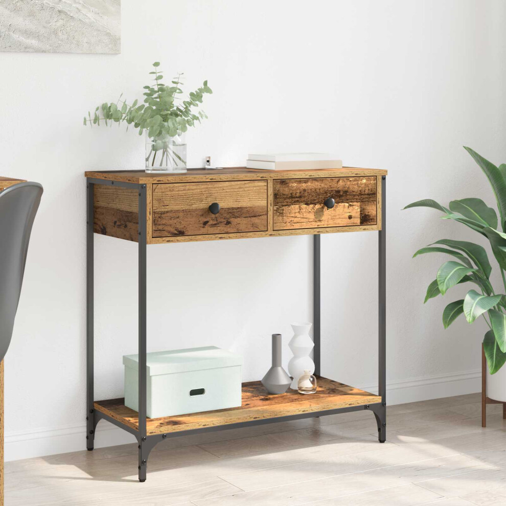 Vidaxl Console Table Old Wood 75 X 34.5 X 75 Cm Engineered Wood