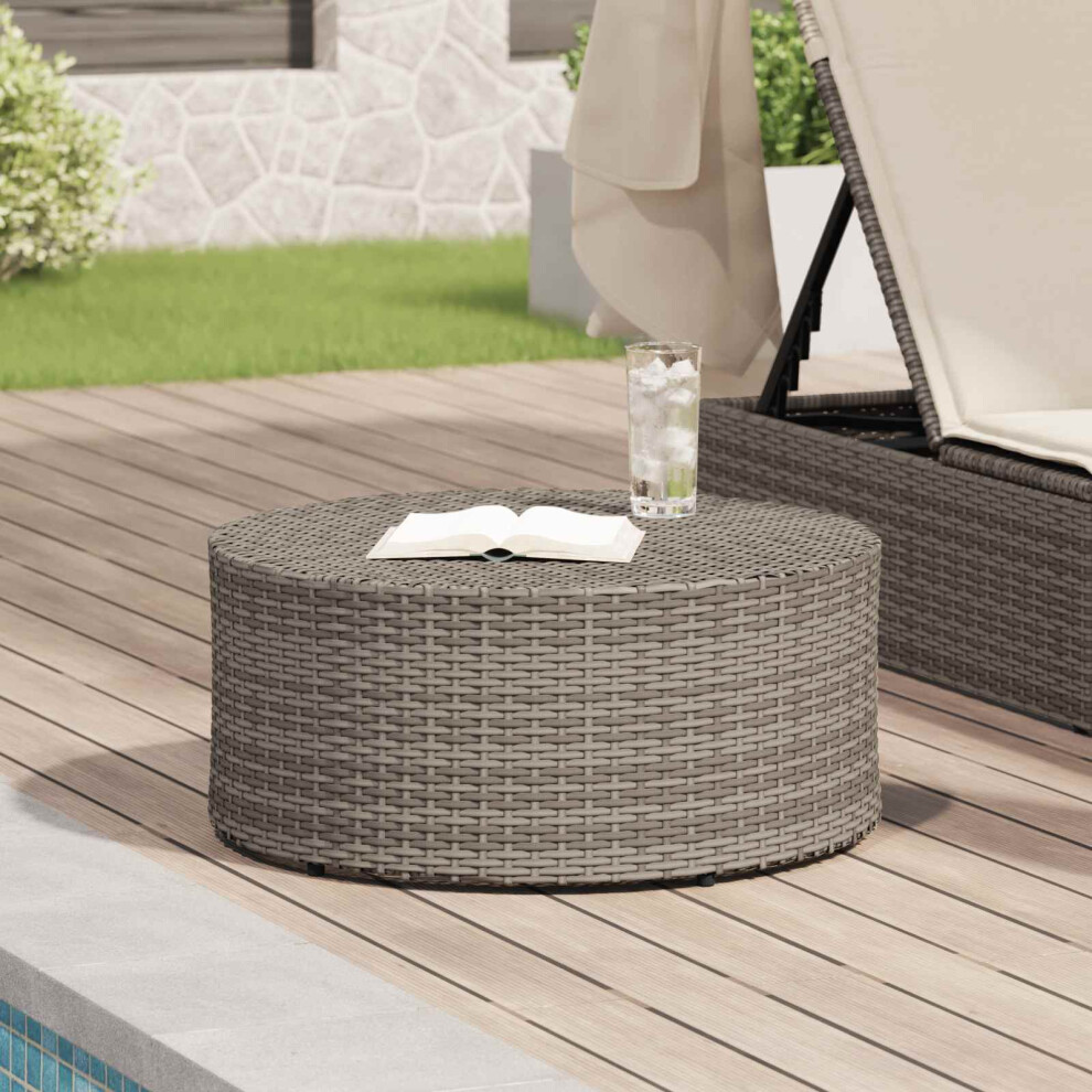 Vidaxl Outdoor Coffee Table Grey Ø 68 X 30 Cm Poly Rattan